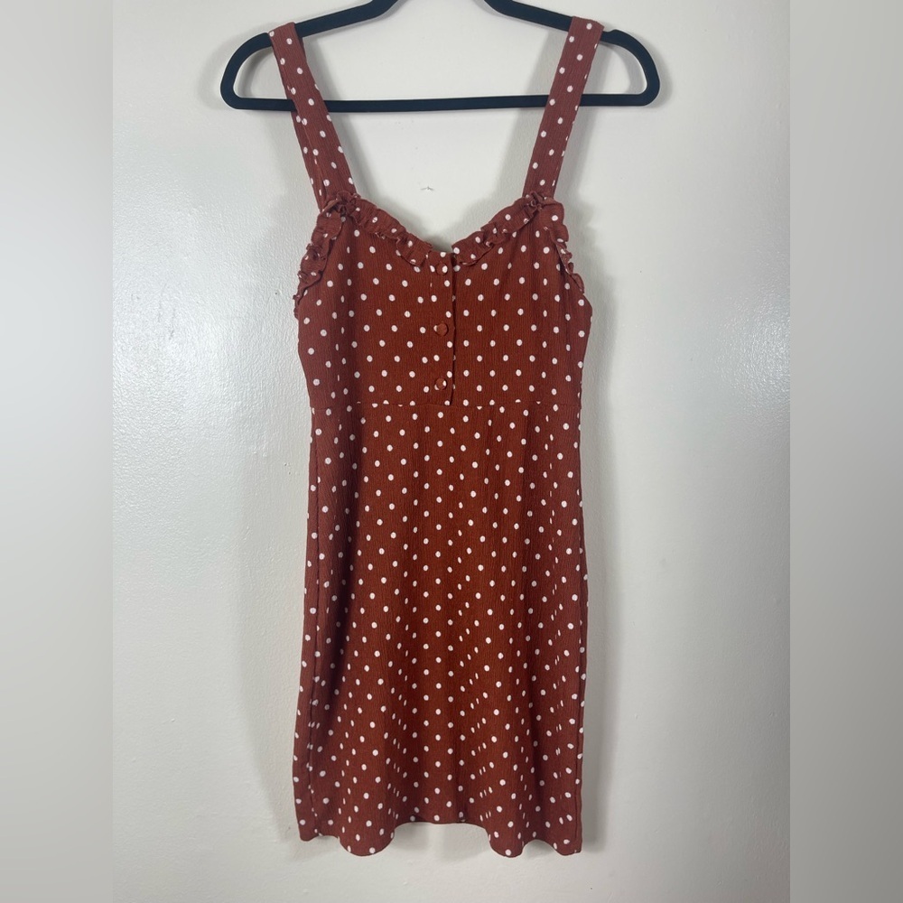 Urban Outfitters Rust Polka Dot Mini Dress